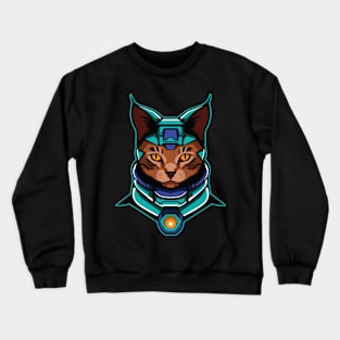 cyborg cat Illustration Crewneck Sweatshirt